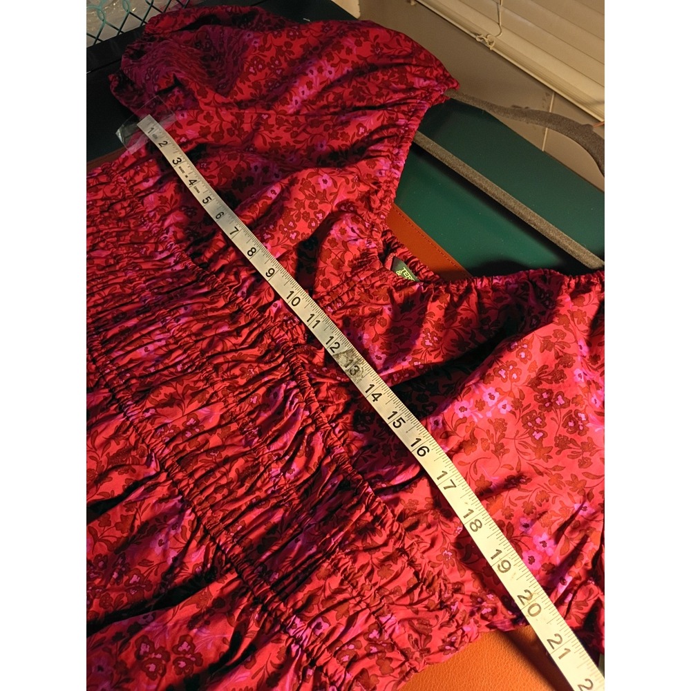 Terra & Sky Womens Dark Azalea Floral Mini Cinched Dress Plus 0X 14W NWT - Picture 9 of 11